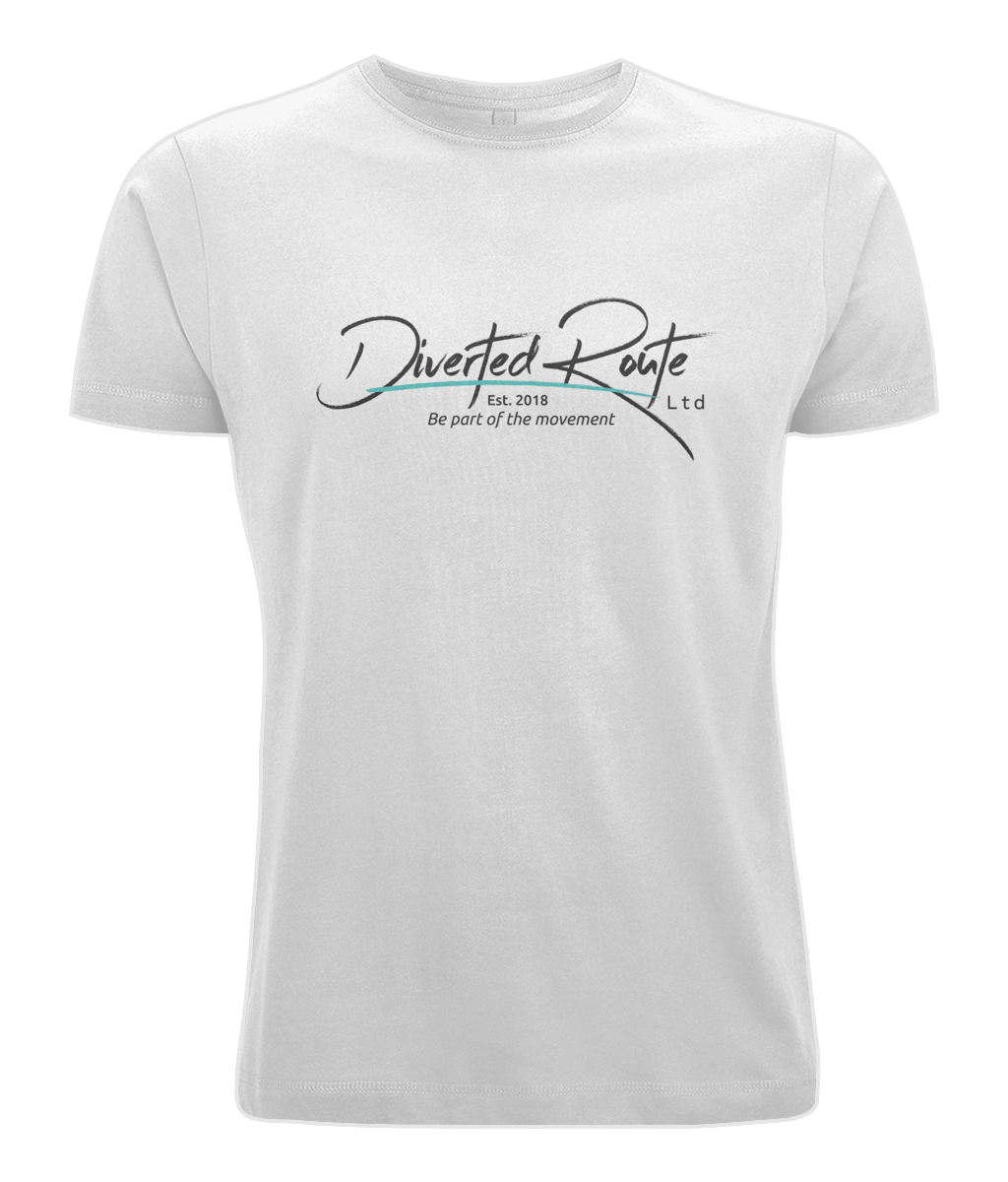 Diverted Route Ltd Unisex Adult White Signature T Shirt